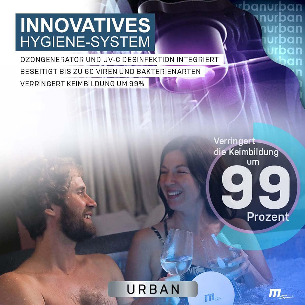 Miweba MSpa aufblasbarer Whirlpool mit Premium LED Beleuchtung