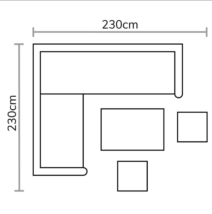Bramblecrest Monterey Mini Corner Set with Adjustable Table - Dove Grey