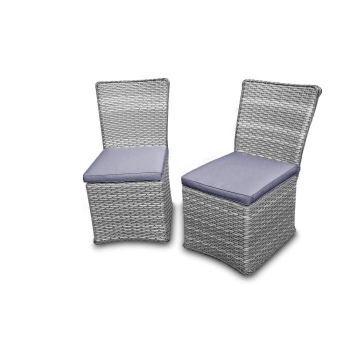 Hartland Compact Rattan Bistro Furniture Set - Whitewash Grey
