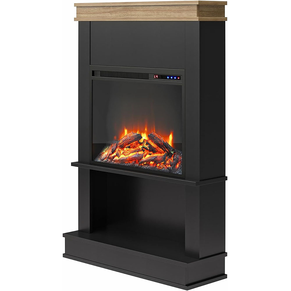 Ameriwood Home Mateo 30 Inch Electric Fireplace with Mantel and Shelf