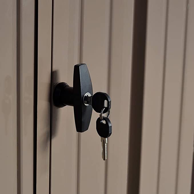 6×4 FT New Metal Garden Shed Garden Storage Outdoor Metal Utility Tool Storage with Lock for Tools (4X6′)