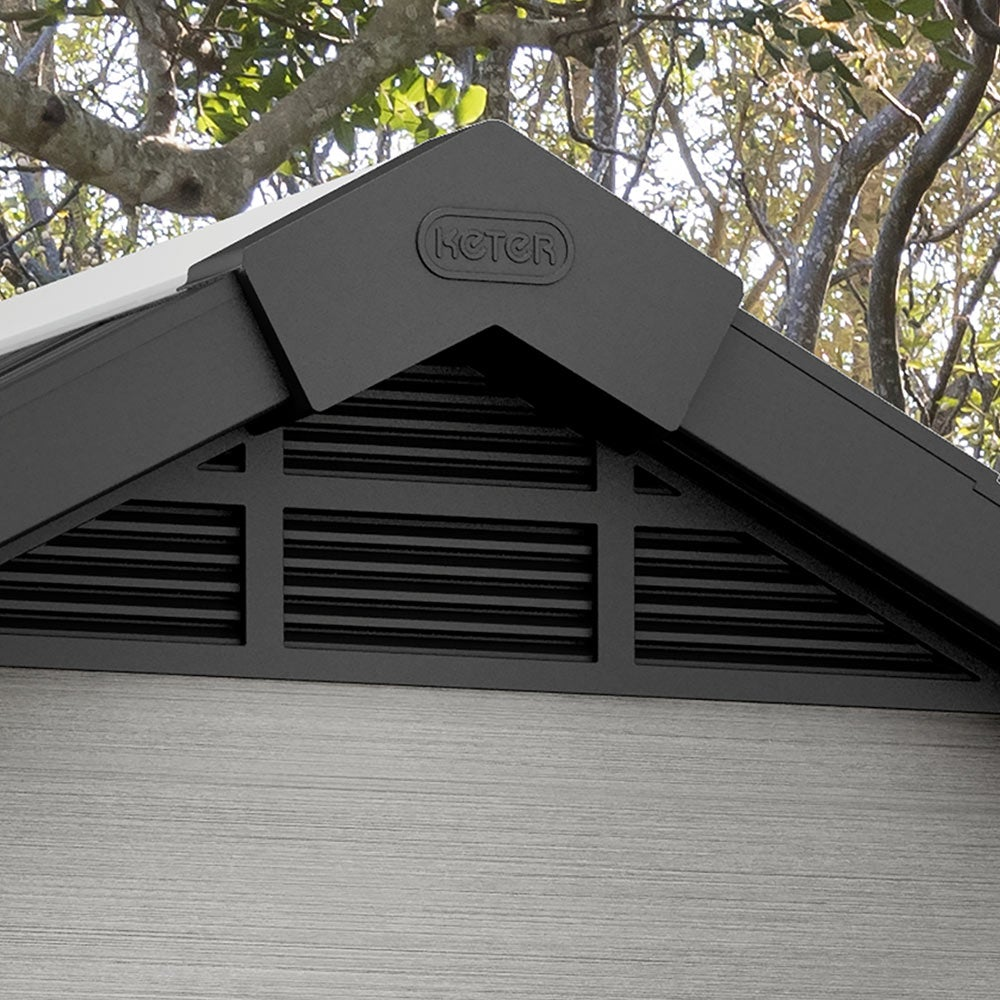 Keter Oakland Outdoor Plastic Garden Storage Shed, 7.5 x 4 feet - Grey