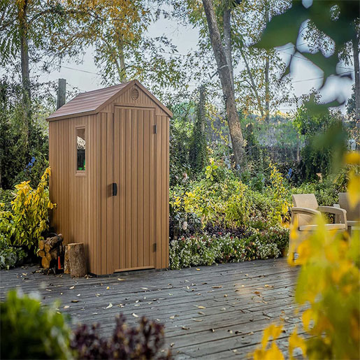 KETER DARWIN 4x6 SHED GARDEN STORAGE BROWN