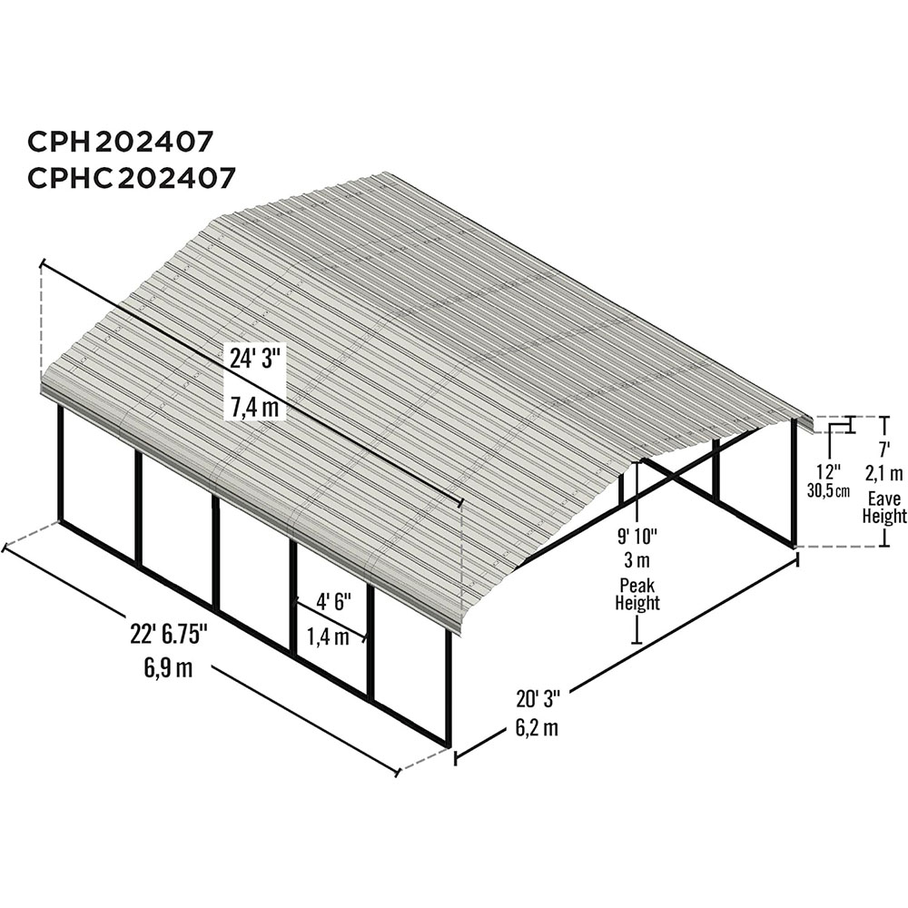 Arrow Carports Galvanized Steel Carport