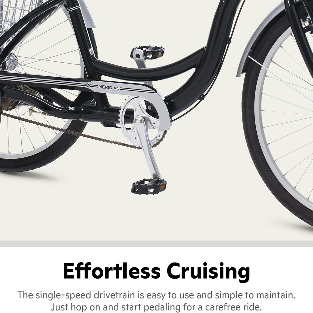 Schwinn Meridian Adult Tricycle, 24 or 26-Inch Wheel Options, Low Step-Through Aluminum Frame