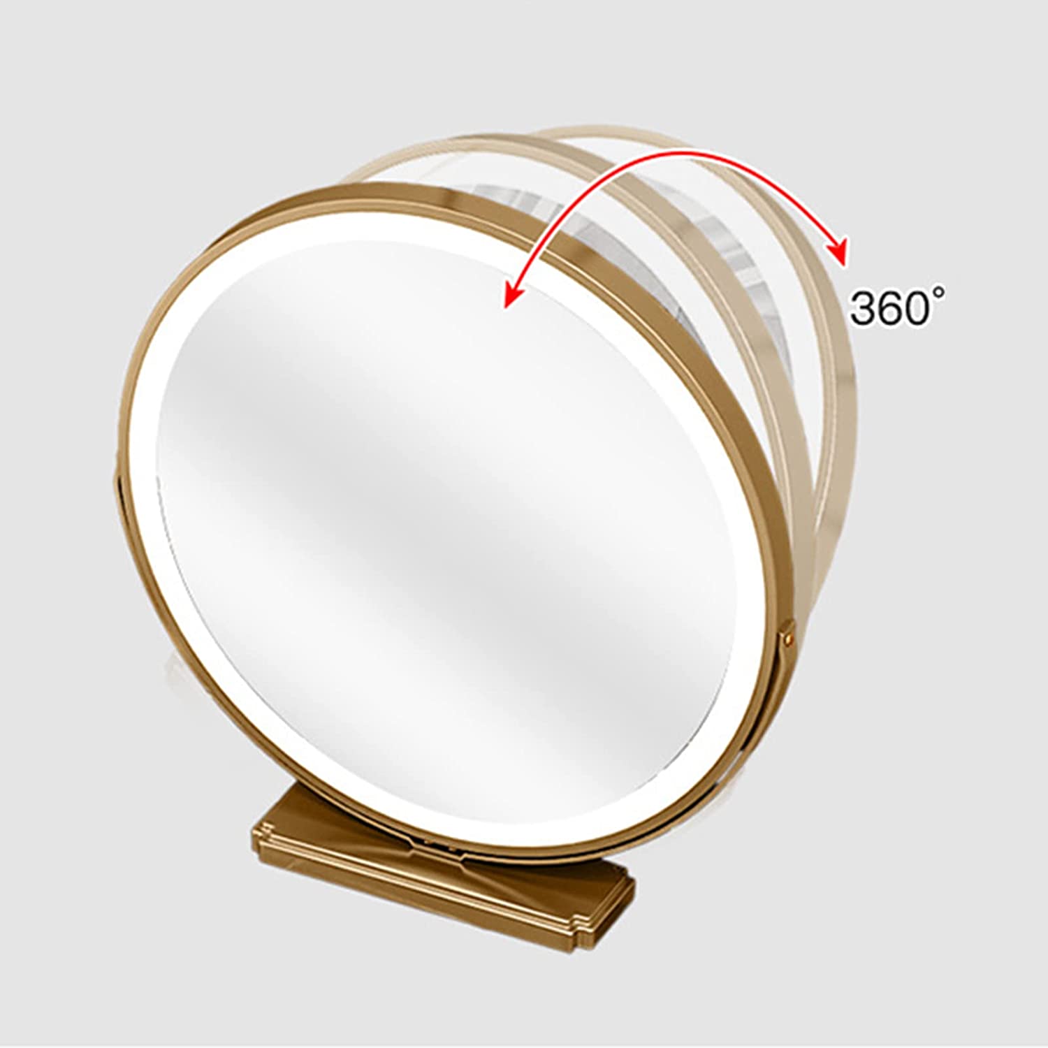 【Furniture】【BS】Nordic Dressing Table with Mirror, Stool & 3 Light Effect LED Mirrors, Golden Iron Dresser