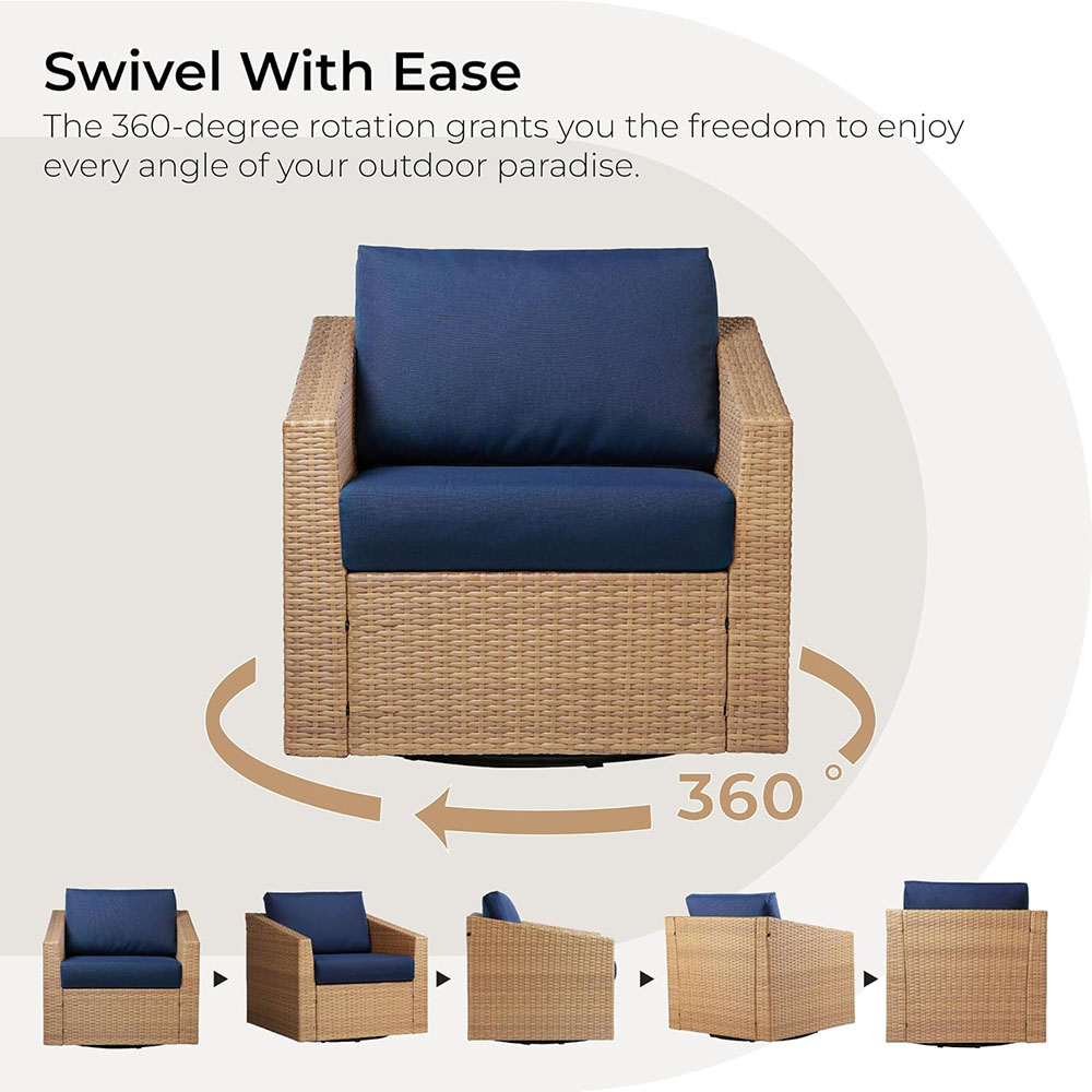 CHITA 5 Pieces Wicker Patio Furniture Set, Outdoor Conversation Set